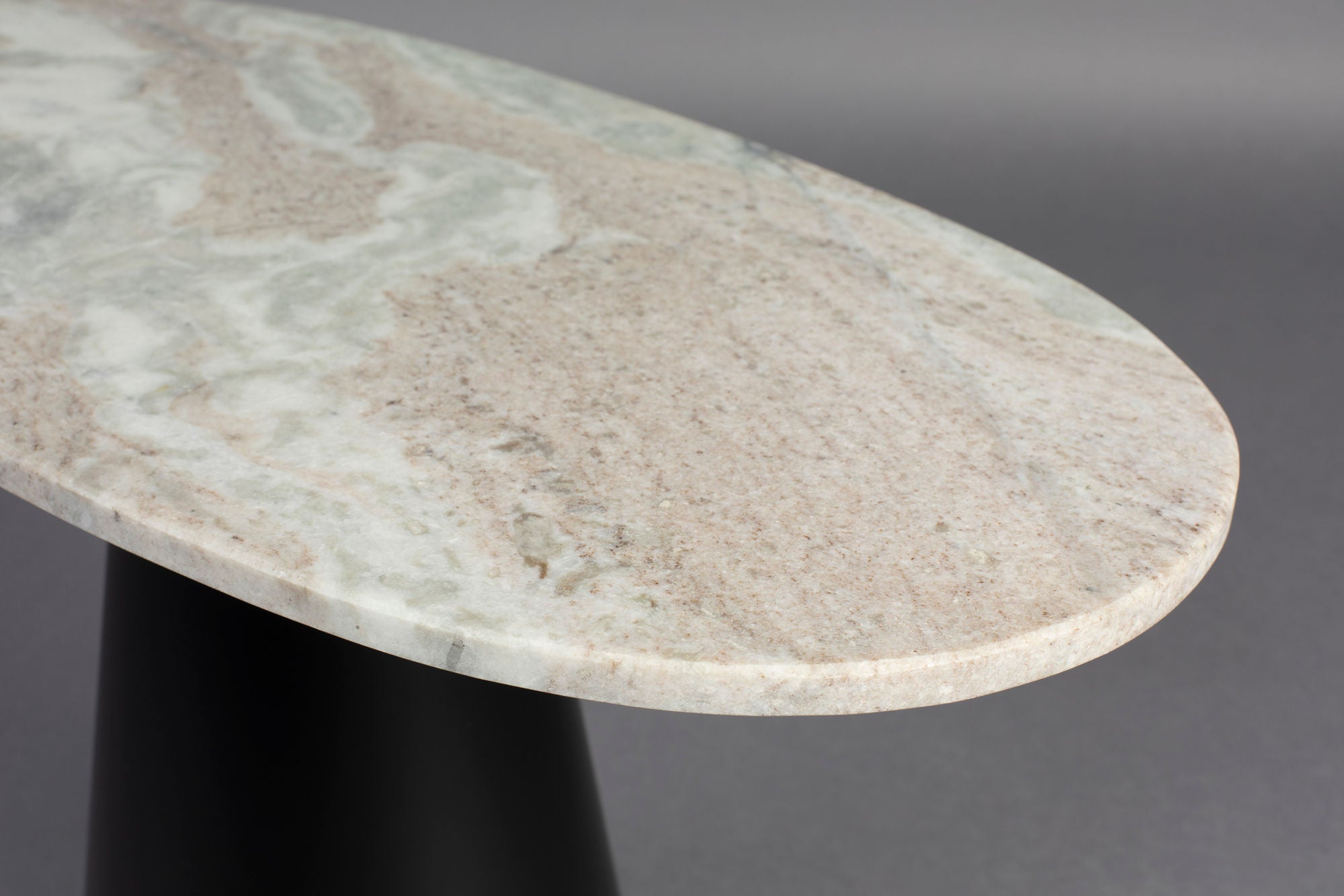 Dutchbone Yesred White Marble Oval Coffee Table